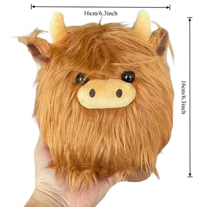 Kawaii Lying Highland Cow Plush Toy Soft Stuffed Animals Doll Highland Cow Puppet Cute Plushie Kawaii Xmas Gifts Home Decor