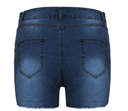 Shorts Denim Washed Women Jeans Tassel Solid High Waist Pockets Sexy Skinny Distressed 2025 Vintage Streetwear Spliced