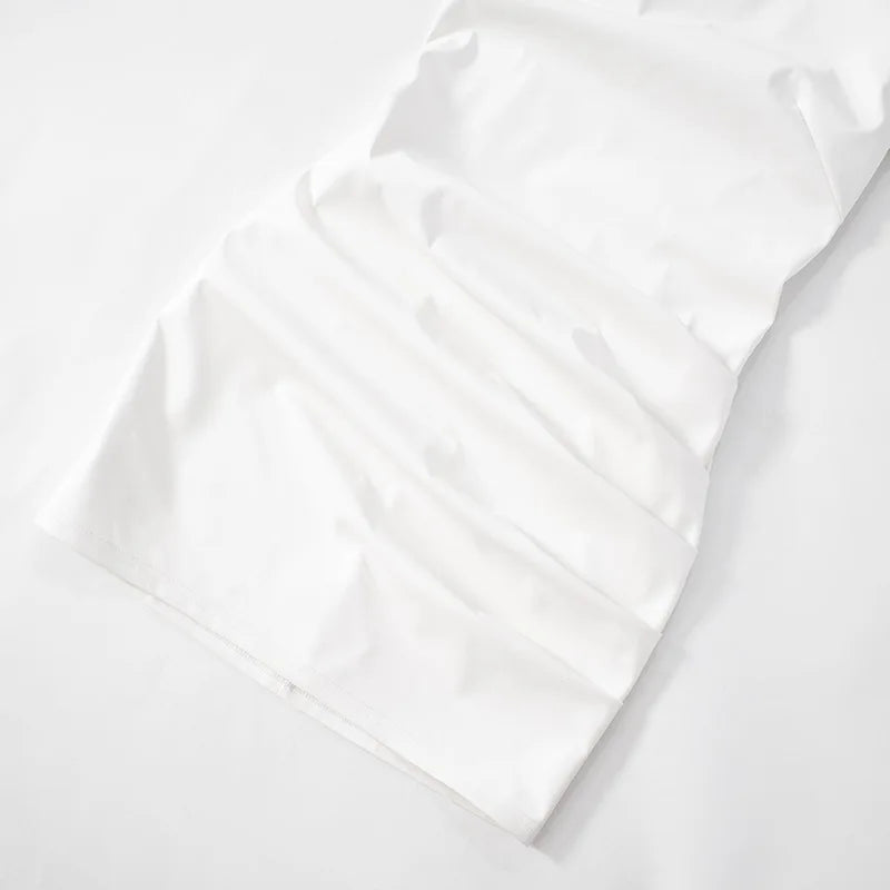 Talenza Women's Leather Vest Dress Sexy PU Leather Vest Short Dress Solid Gloves Pleated Sleeveless Street Y2k Party Club Dress