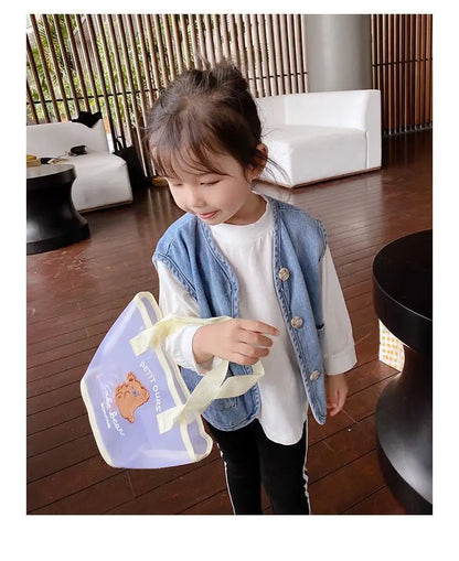 Children's Vest Spring and Autumn Season New Baby Versatile Shoulder Fashion Boys and Girls' Denim Vest Children Clothes