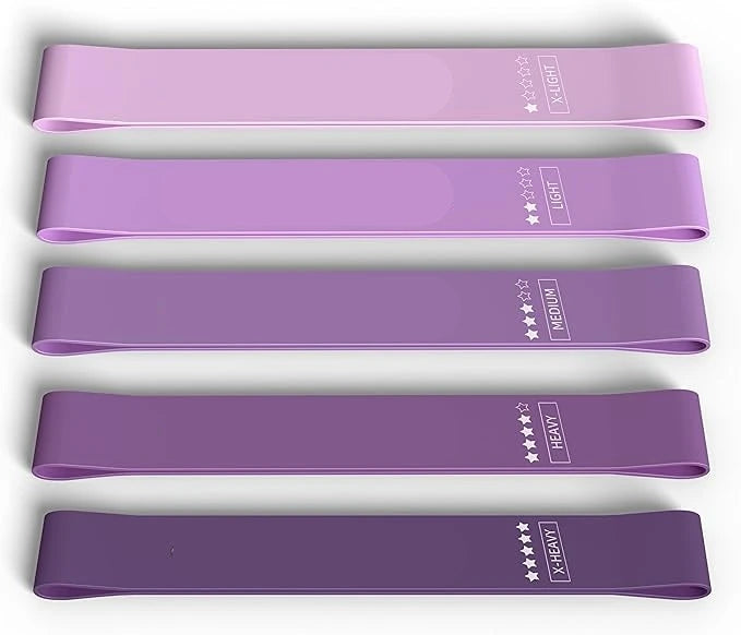 Resistance Loop Exercise Bands, Resistance Bands Exercise Bands for Home Fitness, Stretching, Strength Training, Set of 5