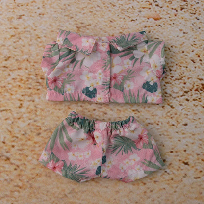 For 15/17cm 3.0 labubu doll cothes Swimsuit Beach skirt beach striped floral shirt shorts For ropa labubu outfit Decorations