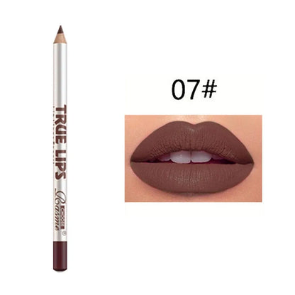 12 Colors Waterproof Matte Lipliner Pencil Red Contour Tint Lipstick Long Lasting Non-stick Cup Moisturising Lips Makeup