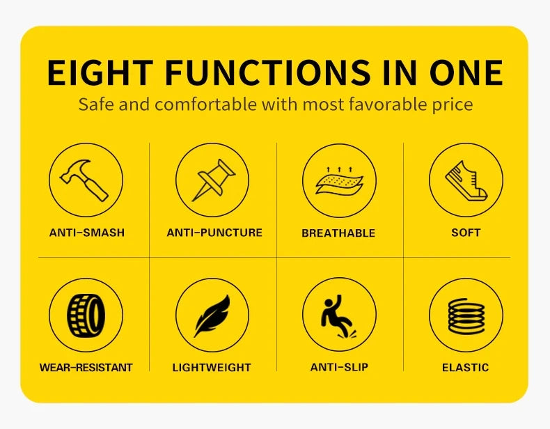 Anti-puncture Safety Shoes With Steel Toe Work Shoes Men Women Lightweight Safety Work Boots Breathable Sport Safety Shoes Unise