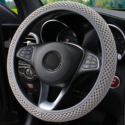 Summer Four Seasons Breathable massage comfortable mesh cloth car steering wheel cover women's car accessories black