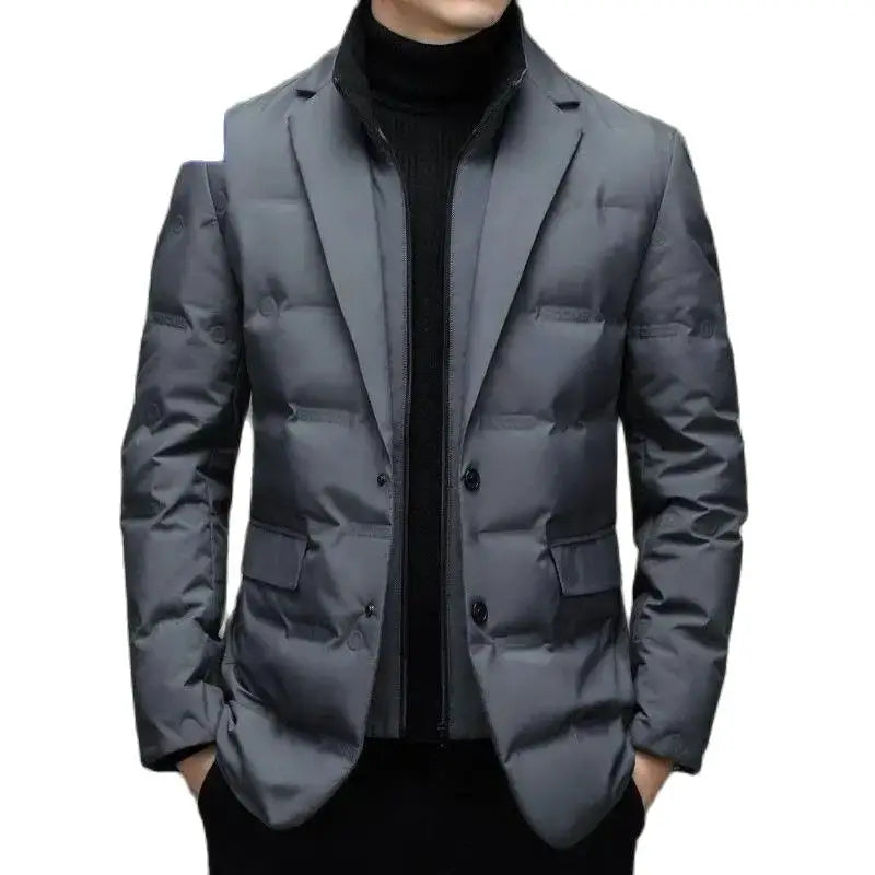 2025 High quality down jacket men winter business casual fashion handsome duck down medium long down jacket