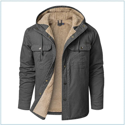 Thermal Thick Coat Parka USA SIZE Winter New Oversize Parkas Warm Korean Style Thick Men's Hooded Thick Fleece Winter Jacket