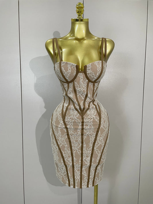 2025 New Women's Party Dress Original Design Camisole Lace Backless Evening Party Birthday Gowns Night Club Show Wear Vestido