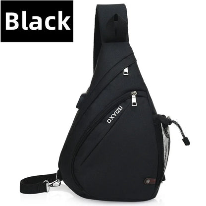 New Men One Shoulder Backpack Women Sling Bag Crossbody USB Boys Cycling Sports Travel Versatile Fashion Bag Student School 2023