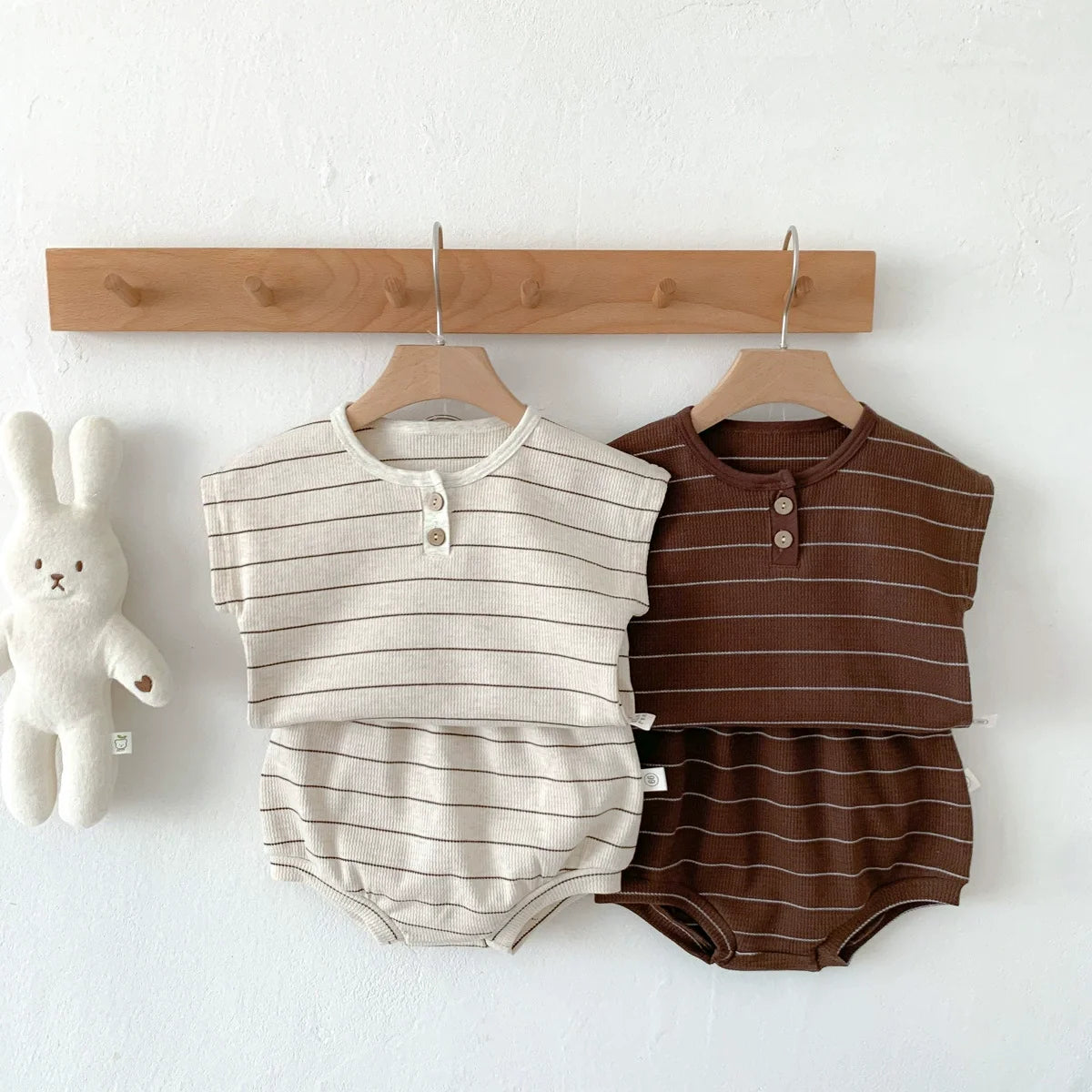 Summer Baby Girls Clothes Set Stripe Boys Infant Clothing Set Top PP Shorts Suit 2PCS Outfits Toddler Baby's Leisure Sports Set