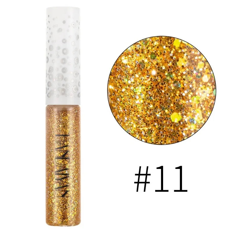12 Color Liquid Glitter Eyeliner Pearl Shimmer Fashion Sequin Gel Waterproof Lasting Quick Dry Blue Silver Eyeliner Party Makeup
