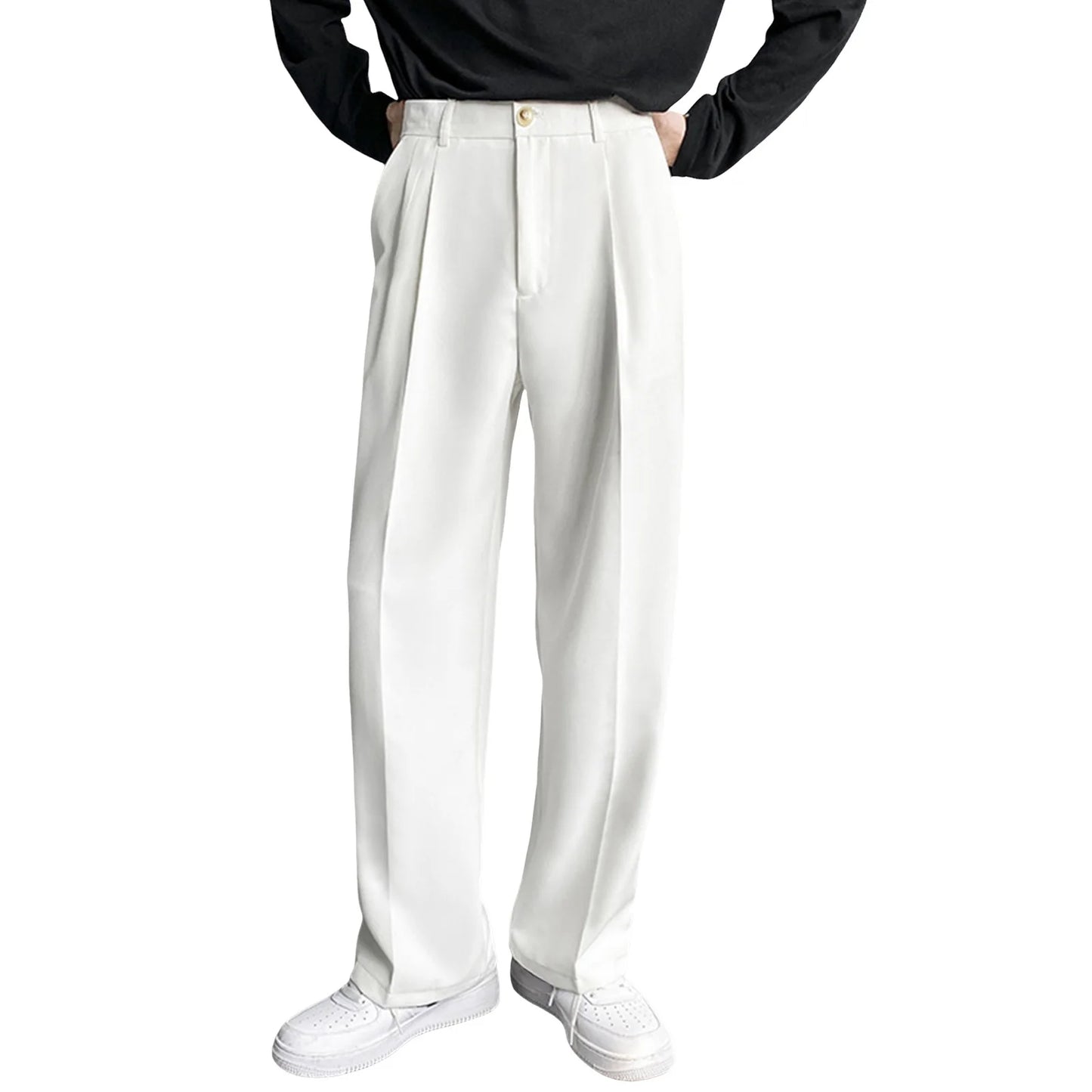 Brown Black Suit Pants Men Slim Fit Fashion Social Mens Dress Pants Korean Casual Straight Pants Mens Office Formal Trousers