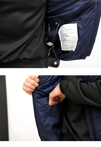 Winter Men's 9-Zone Heated Vest for Cold Protection Electric Heated Vest with Heating Cotton Lining【Power supply not included】