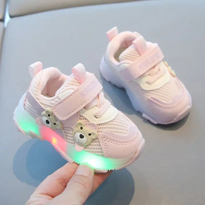 Kid Sports Shoes 2025spring New0-3y Soft Sole Baby Shoe Kid Walking Shoe Breathable Boy Shoes Anti Slip  Illuminated Gril Shoes