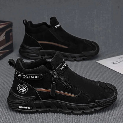 Men's High-Cut Casual Sports Shoes Anti-Slip Wear-Resistant Ankle Boots Outdoor Workwear Footwear for Comfortable Walking