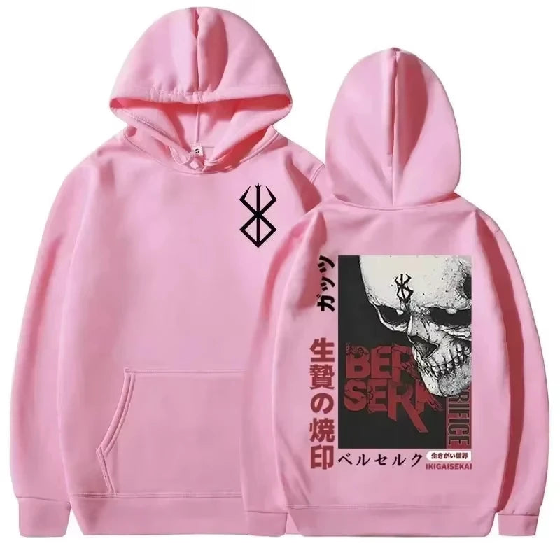 Men's casual hooded sweatshirt anime Berserk legend GutsSwordsmanCascaZodd sacrifice mark print autumn and winter adult pullover