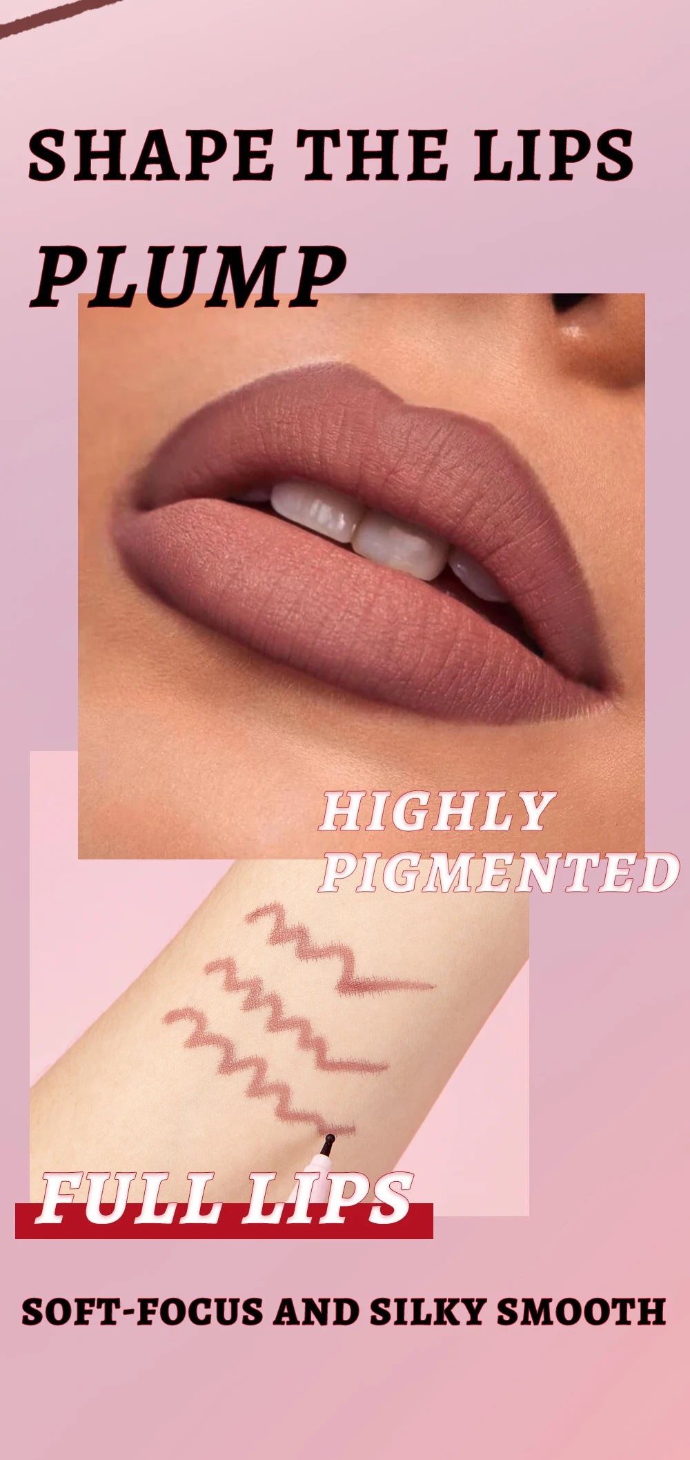 QIBEST Matte Liquid Lipliner Pencil Waterproof Plumping Stain Lipstick Natural Lip Liner Outline Lips Contour Pen Cosmetics