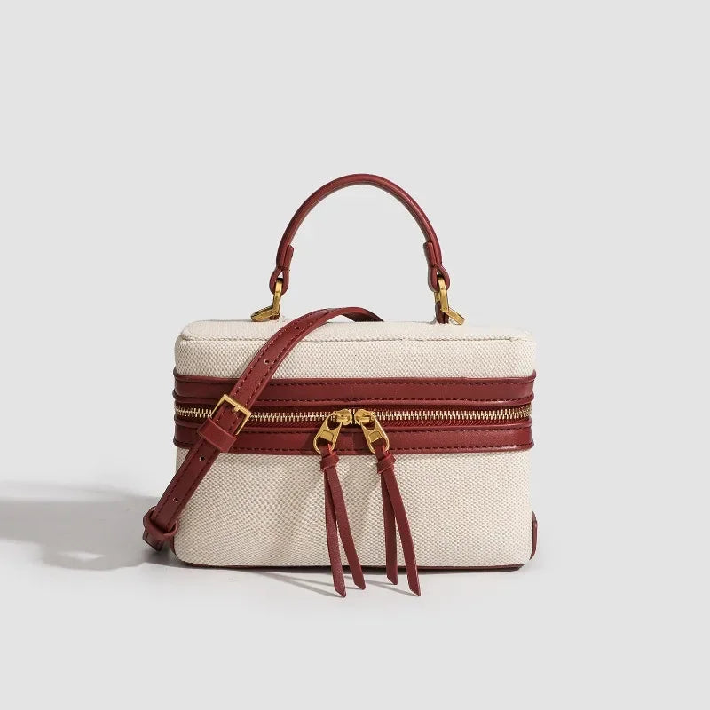 Fashion Box Women Handbags Designer Thick Canvas Shoulder Crossbody Bags Casual Spring And Summer Small Purses 2024 Bolso Mujer