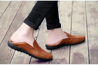 Shoes Men Leather Spring Loafers Slip on Business Casual Leather Shoes Classic Soft Moccasins Hombre Breathable Flats Shoes