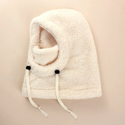 4-14Y Kids' Warm Ear-Protecting Neck Warmer Hat, Thickened Winter Ski Cycling Face Mask Windproof Beanie