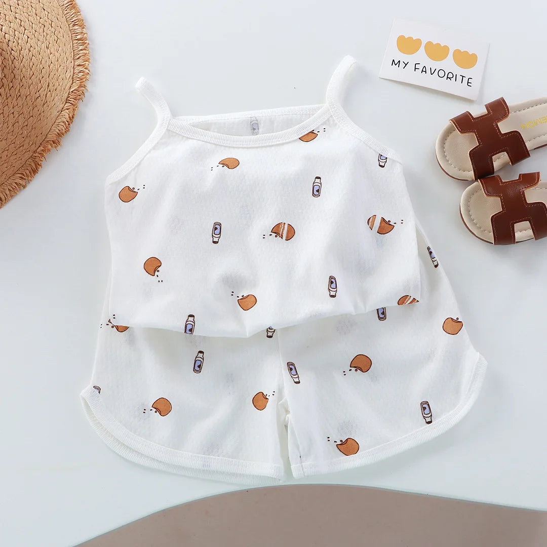 Cotton Camisole Top+Shorts Suits For Infant Girl's Clothes Baby 1st Birthday Sets Summer Newborn Baby Girl Clothing Outfits Sets