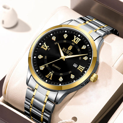 RUIGE Fashion Men's Watch Roman Scale Minimalist Men's Famous Watch Night Glow Waterproof Trendy Watch