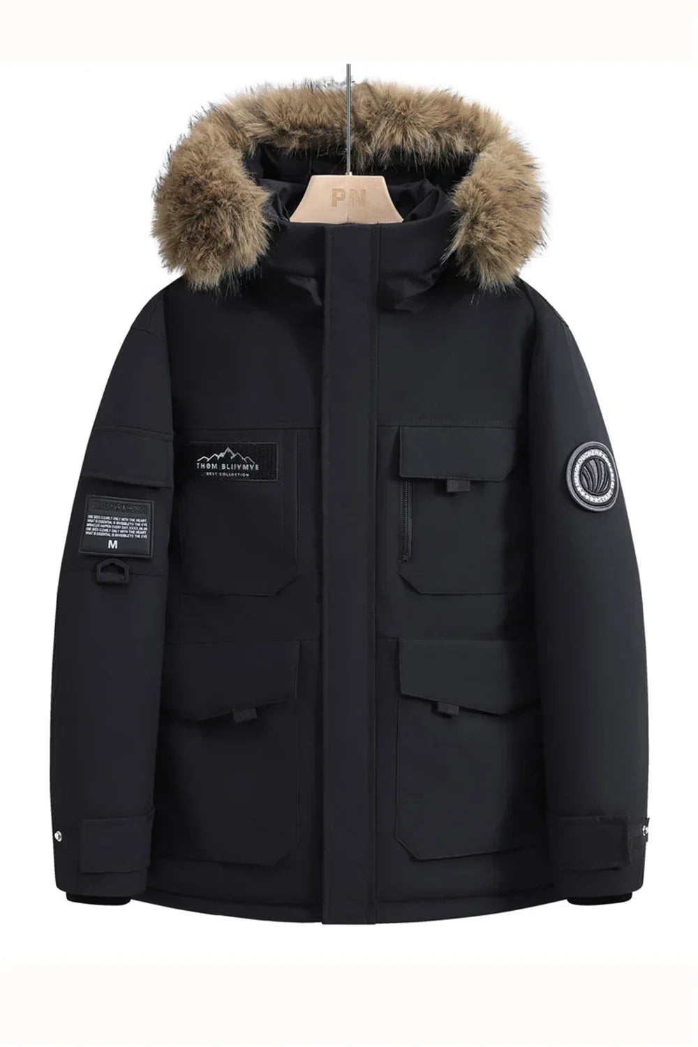 New Winter Down Jackets for Men Hoods and Fur Collars New High-quality Waterproof Windproof Down Coat for Men Women Warm Parkas