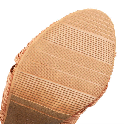 Straps Women's Sandals Summer Shoes 2024 Luxury Peep Toe Flip Flops Round High Heels Gold Pink Party Dance Wedding Shoes Ladies