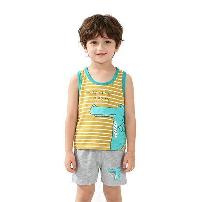 Fashion Kids Clothes Boys Girls Sets Top Shorts 2PCS 100% Cotton Soft Summer Children Baby Cloths T-shirt Shorts Toddler Suit