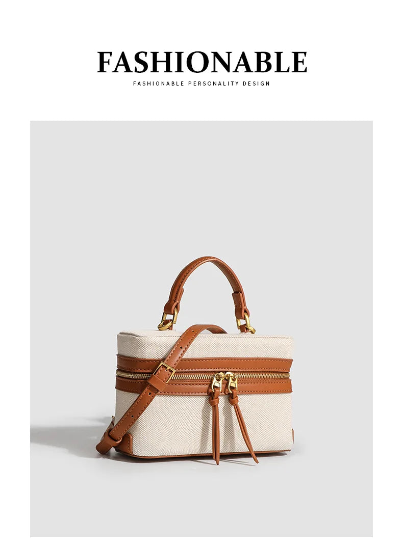 Fashion Box Women Handbags Designer Thick Canvas Shoulder Crossbody Bags Casual Spring And Summer Small Purses 2024 Bolso Mujer