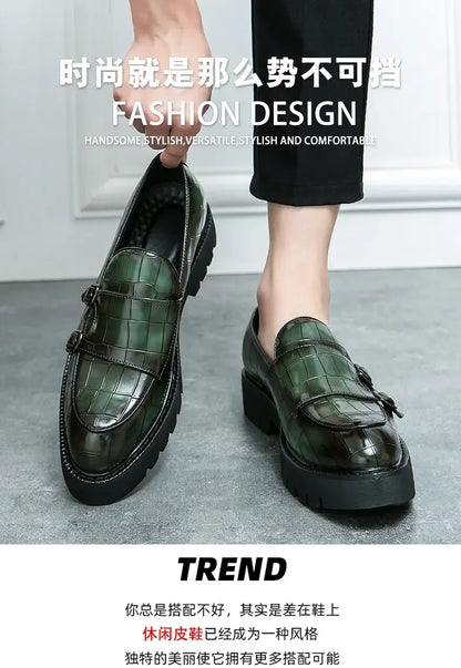 Men's Loafers Luxury Brand Leather Dress Shoes Breathable Slip-On Solid Formal Casual Shoes Handmade Designer Men Shoes Mocassin