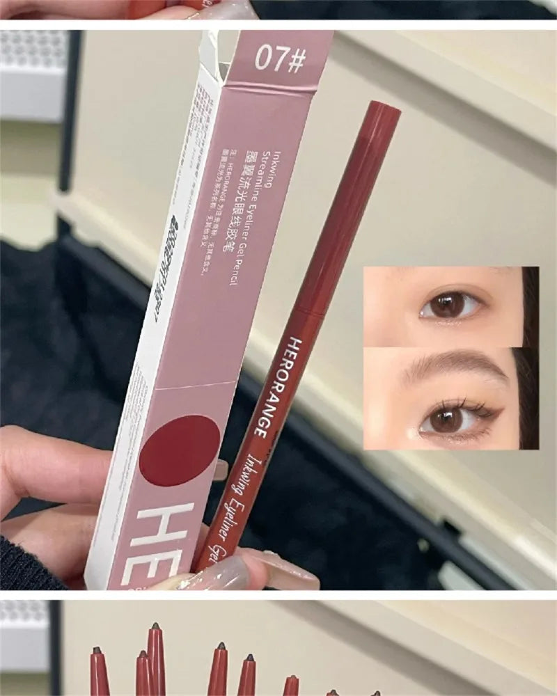12 Colors Eyeliner Pencil Smooth Wine Red Soft High Pigment Eye Liner Pen Waterproof Matte Aegyosal Lying Silkworm Eyes Makeup