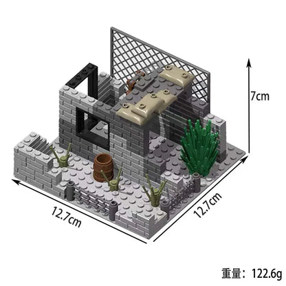 WW2 Military Army Soldiers World War 2 Military Base Observation Tower Model Assemble Building Blocks Bricks Children's DIY Toys