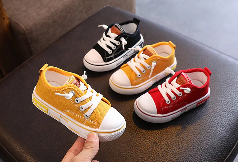 Kid Sneakers Summer Canvas Shoes For Children Fashion Anti-slip Baby Shoes Girls Boys Breathable Casual Shoes Slippers 21-32
