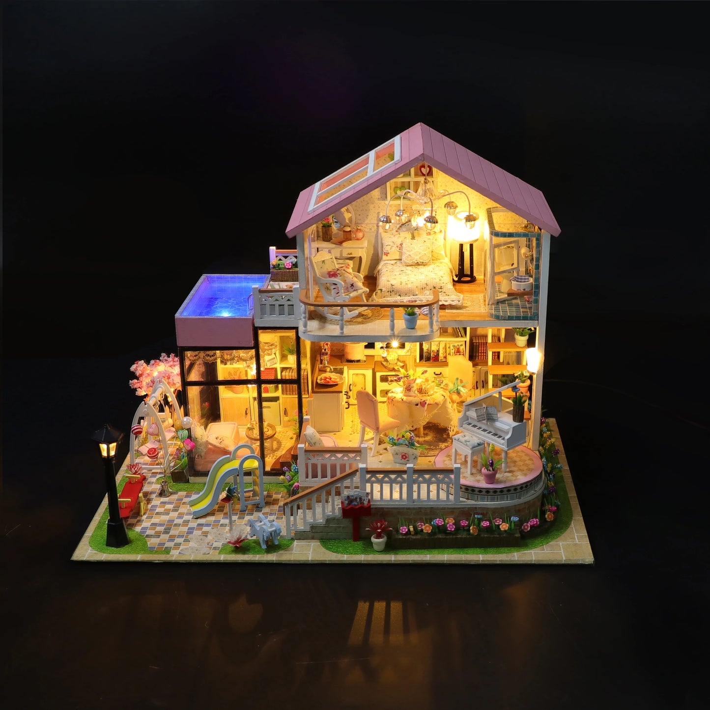 Wooden Miniature Doll House Kit 3D Puzzle Assembly Building Model Toy Home Bedroom Decoration With Furniture Adult New Year Gift