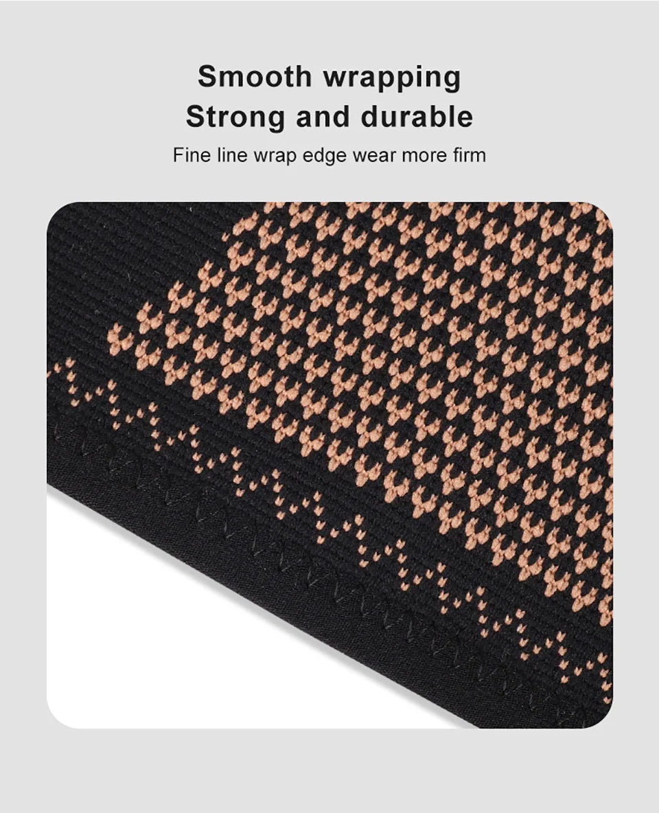 GOBYGO Sports Copper Ion Strap Knee Pads Fitness Jump Rope Basketball Running Gear Non-slip Knitted Nylon Knee Pads Men Women