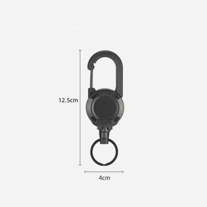Anti Lost Sporty Retractable Elastic Keychain Automatic Retractable Wire Rope Antitheft Easy-to-pull Buckle Rope Key Ring