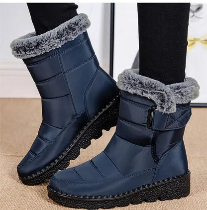 Snow Boots Woman Fashion Women Shoes Platform Shoes Woman Solid Mid Women's High Boots New Botas Mujer Winter Ladies Boots