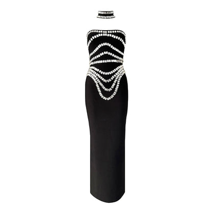 Women New Arrival Sexy Strapless Beading Bandage Dress Bodycon Clothes Club Party Evening Elegant Dresses