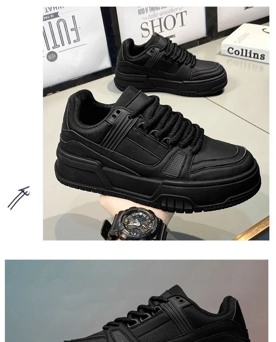 Men's Shoes New Breathable Fashion Sports Leisure Platform Shoes Antiodor Black Casual Shoes for Man Кроссовки Мужские