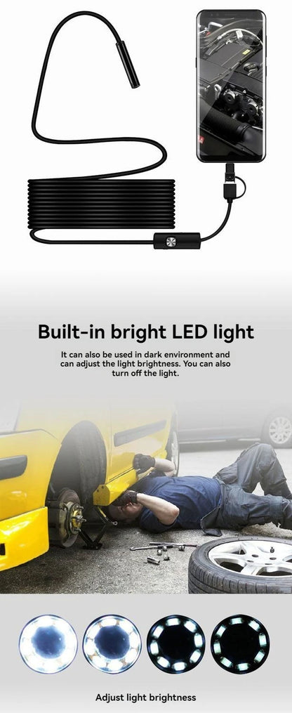 5.5/8MM TYPE-C Android Endoscope Camera IP67 Waterproof 6 LED Adjustable  Borescope Mini Camera for Pipeline Inspection