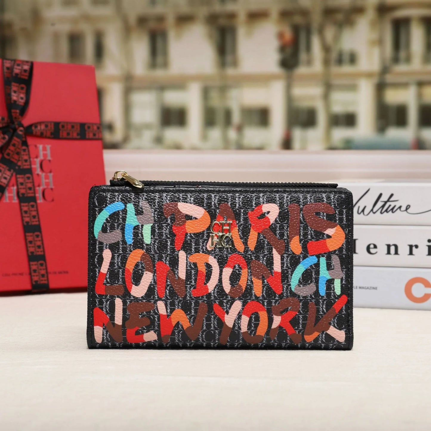 Carolina Herrera NEW Women's Cartoon Long Wallet, Classic PVC Fashion Simple Lightweight All-Match Purse