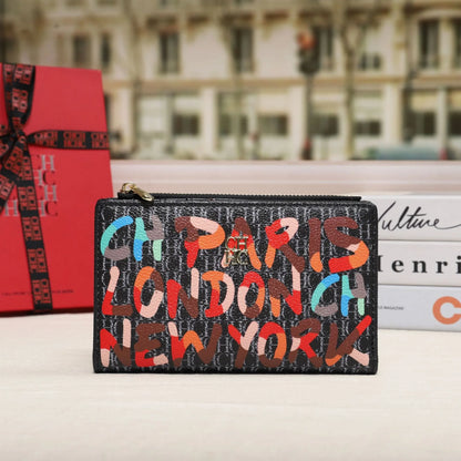 Carolina Herrera NEW Women's Cartoon Long Wallet, Classic PVC Fashion Simple Lightweight All-Match Purse