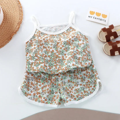 Cotton Camisole Top+Shorts Suits For Infant Girl's Clothes Baby 1st Birthday Sets Summer Newborn Baby Girl Clothing Outfits Sets