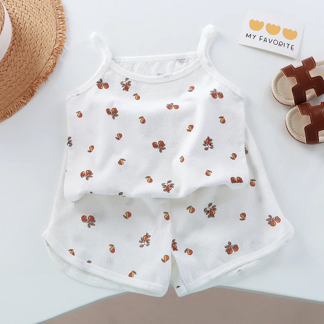 Cotton Camisole Top+Shorts Suits For Infant Girl's Clothes Baby 1st Birthday Sets Summer Newborn Baby Girl Clothing Outfits Sets