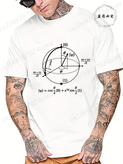 Summer Casual Men's T-Shirt Clothing Soft and Loose Round Neck Top for Men Math Physics and Science Male Short Sleeve Tees Tops
