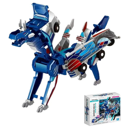 Magnetic 2-in-1 Transforming Car Toy for Kids – Unicorn & Dinosaur Robot, DIY Impact Deformation Racing Educational Gift