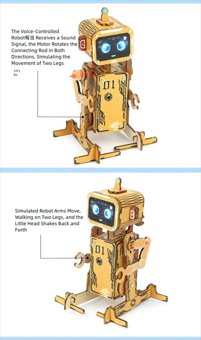 DIY Electric Voice Controlled Robot DIY Science Experiment Kit & Education Model Toy For Children Gift Toy Project