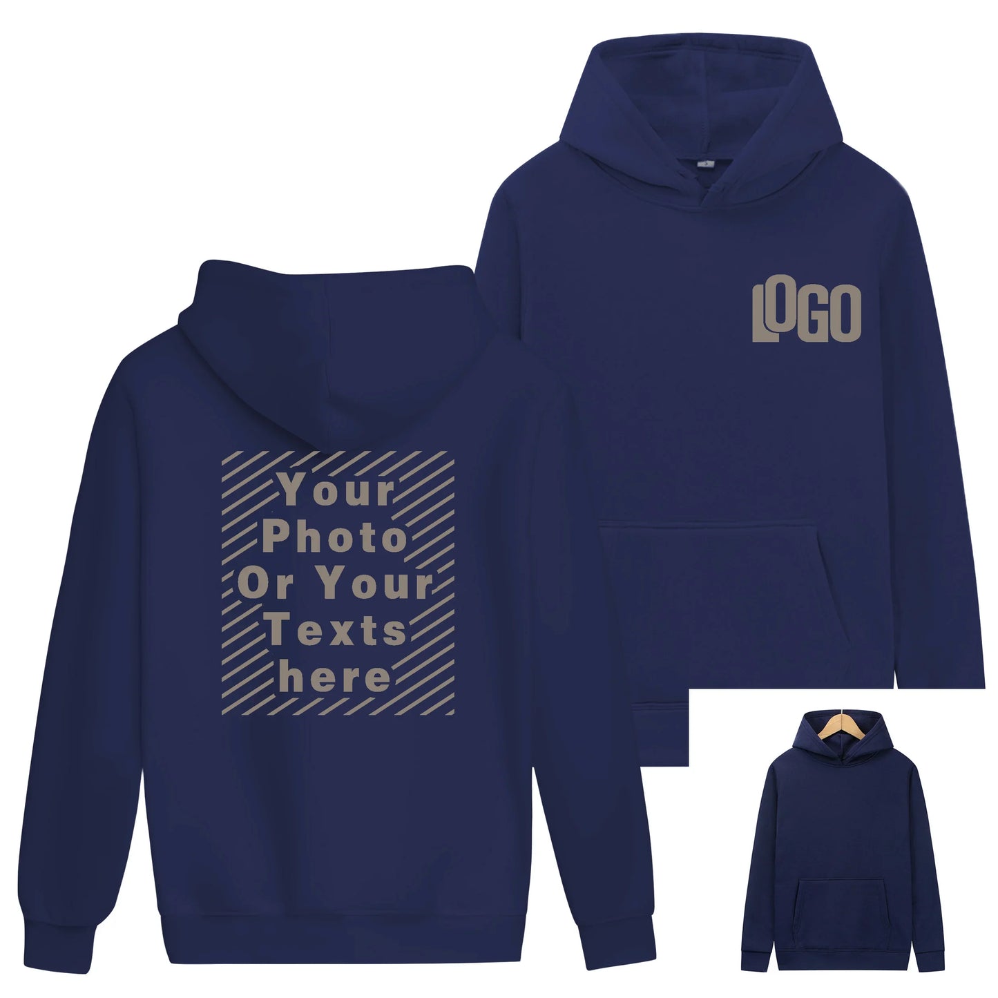 Customized printed hoodies for men and women, loose casual wear, long sleeved hooded sweaters, personalized streetwear