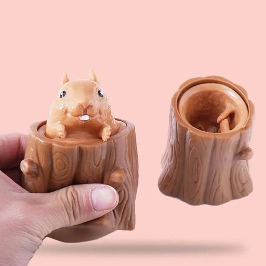 Pop Up Funny Mouse And Cheese Block Squeeze Anti Stress Toy Hide And Seek Figures Stress Relief Fidget Toys For Kids Adult
